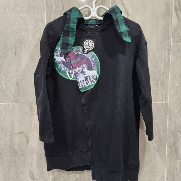 IRO Green and Black Plaid Hooded Sweatshirt - Picture 3 of 5